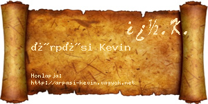 Árpási Kevin névjegykártya