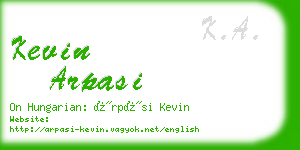 kevin arpasi business card